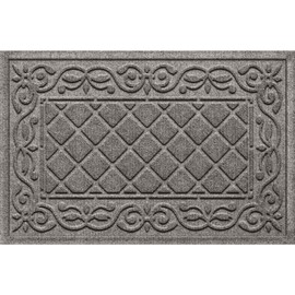 Bungalow Flooring Waterhog Door Mat, 2' x 3' Made in USA, Durable and Decorative Floor Covering, Skid Resistant, Indoor/Outdoor, Water-Trapping, Tristan Collection, Medium Gray
