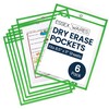 Essex Wares - 6 Pack, Green, Dry Erase Pocket Document