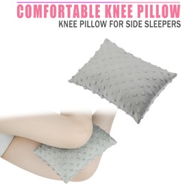 D. Cozy 2 Pcs Soft Knee Pillow for Side Sleepers, Pressure Pillows Between Legs 11"x7" Small Knee Pillow Joints Cushion for Sleeping Hip and Back Pain, Minky Dot Light Gray