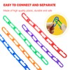 200PCS Plastic Chain Links, Colorful Rainbow DIY C-Clips Chains Hooks