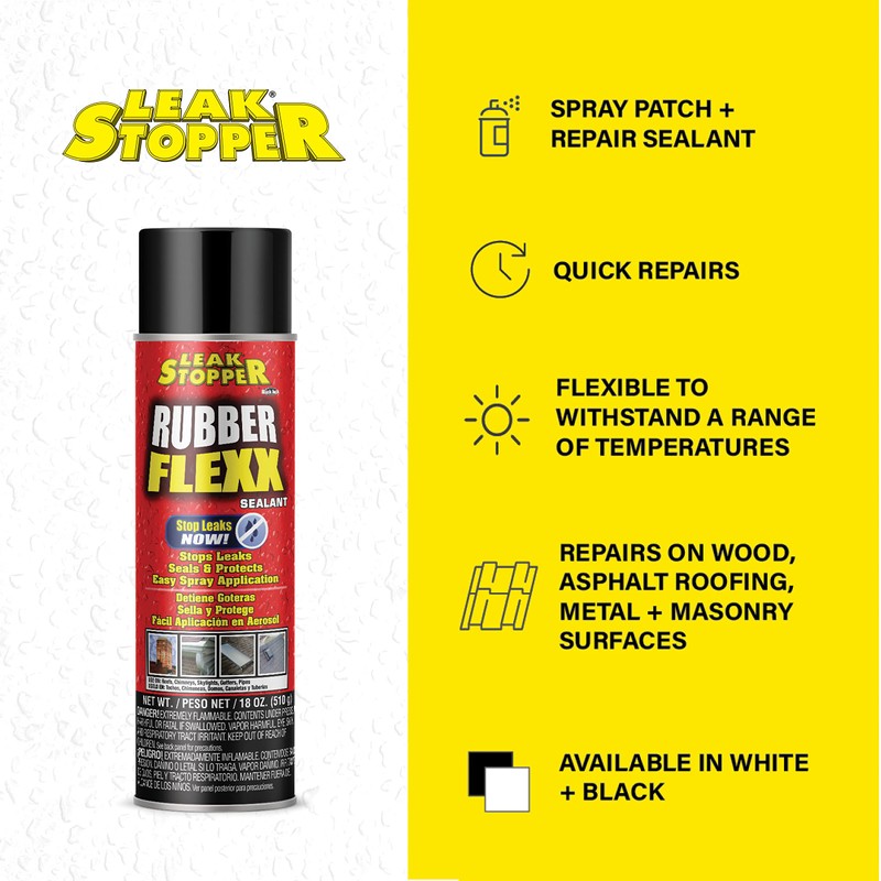 Leak Stopper Rubber Flexx – 18oz Waterproof Repair & Sealant