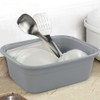 Jekiyo Plastic Dish Tubs, Grey Wash Basin, 12 QT/4 Packs