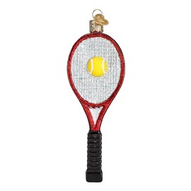 Old World Christmas Ornaments Red Tennis Racquet Glass Blown Ornaments for Christmas Tree