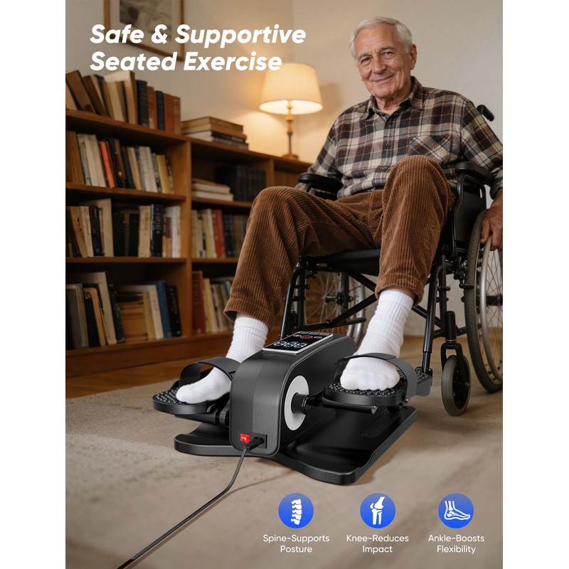 Under Desk Elliptical Machine for Senior, Quiet Motorized Leg Exerciser