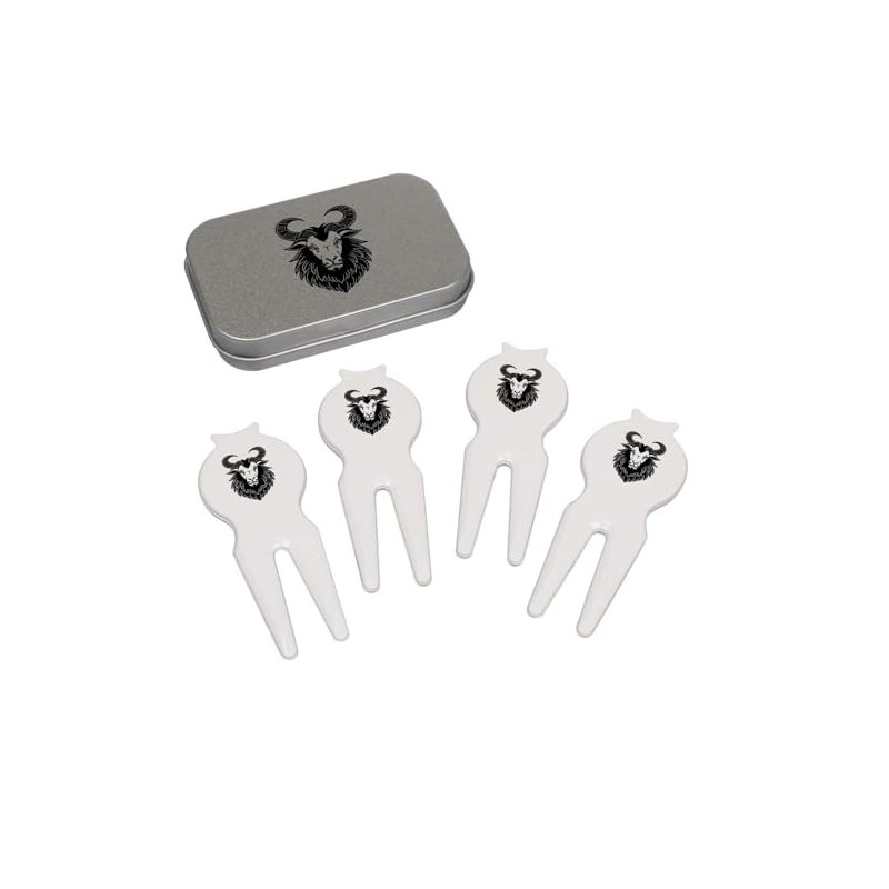 Azeeda 'Rams Head' Golf Divot Tool/Repair Fork Gift Set (GO00059796)