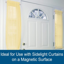 Kenney Magnetic Curtain Rod for Metal Doors/Metal Surfaces, No Drill Curtain Rod, Adjustable Magnetic Rod, Multi-Use Design, 8.75-15.75 inch Window Privacy/Sidelight Drapery Rod 2 Pack, White Finish