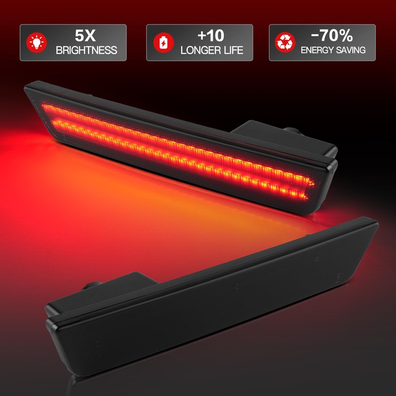 litzland Rear LED Side Marker Light Compatible with Dodge Challenger