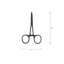Kingfisher Accessory Fly Fishing Clamp Hemostat Forceps For Hook Removal, 5in, Black, Straight