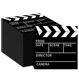 100 Pcs Movie Night Party Supplies Movie Theater Napkins Decorations Set Film Clapper Board Shaped Napkins Theater Theme Decorations for Birthday Awards Ceremony Cut Action Scene Party Supplies