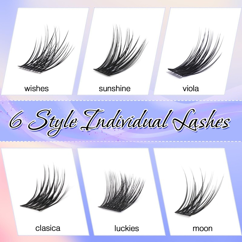 LZM Cluster Lashes 10mm Individual Eyelashes C Curl Lashes Individual