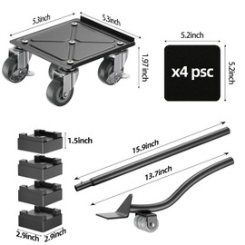 LOYAL TIGER LOYAL TIGER Furniture Dolly,Furniture Mover Pro Set,Furniture Lifter with 5 360 Rotatable Rubber Universal WheelsCarbon Steel Panel Furniture MoversMaximum Load 2000LBS.
