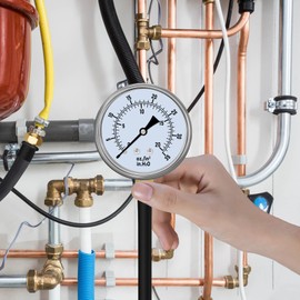 FANOVO Natural Gas or LP Gas Manifold Pressure Test Kit, LP Gas Pressure Tester, Gas Manometer, Natural Gas Meter, 0-35" W.C, 1/8” NPT Brass Connector, 40" Length Hose