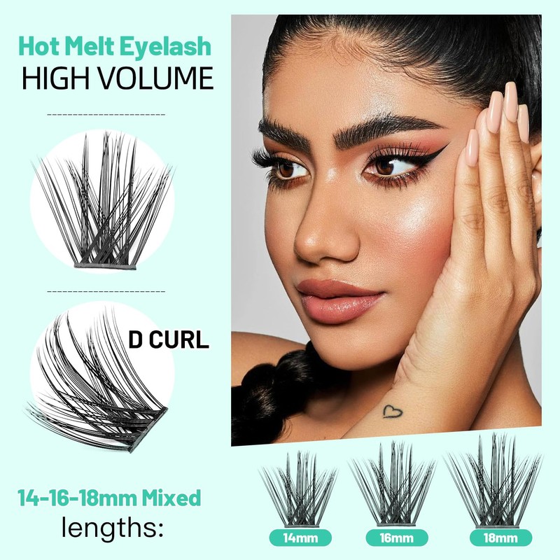 Bodermincer Lashes Clusters 10+12mm/12+14mm/14+16mm/16+18mm/10-12-14-16mm/14-16-18mm Mixed and 8-20mm to Choose Lashes