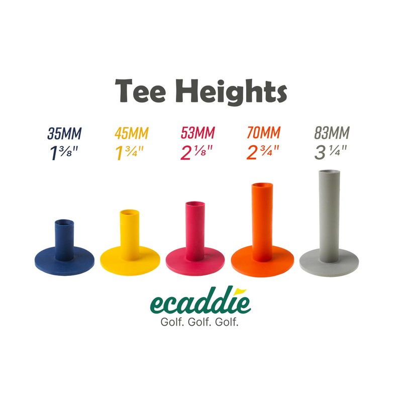 ECADDIE Rubber Golf Tees - Suitable for Driving Range Mats,