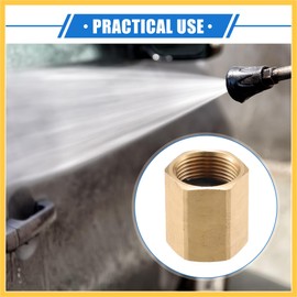 REPAIROCK Pressure Washer Connector, M22x1.5 Female Adapter Brass Screw Hose Connector Universal for Pressure Washer Quick Connect Brass Copper Tone Auto Replacement Parts