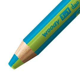 Multi-Talented Pencil - STABILO woody 3 in 1 duo - Pack of 5 - Turquoise/Light Green