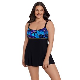 Great Lengths Women's Standard Empire Princess Seam Swimdress W/Hardwear, Gypsy
