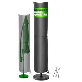 4smile Parasol Protective Cover Anthracite - Cantilever Parasol Protective Cover 2 to 4 m, Waterproof, UV-Resistant, Parasol Cover for Garden & Outdoor Use