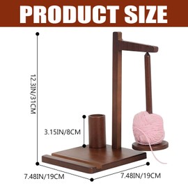 Yarn Holder Wooden Yarn Spinner for Crocheting & Knitting Yarn Dispenser with Rotating Magnetic Straight Axis Yarn Stand Organizer Wooden Yarn Shaft Rotating Tool for Knitting Lovers Supplies Gift