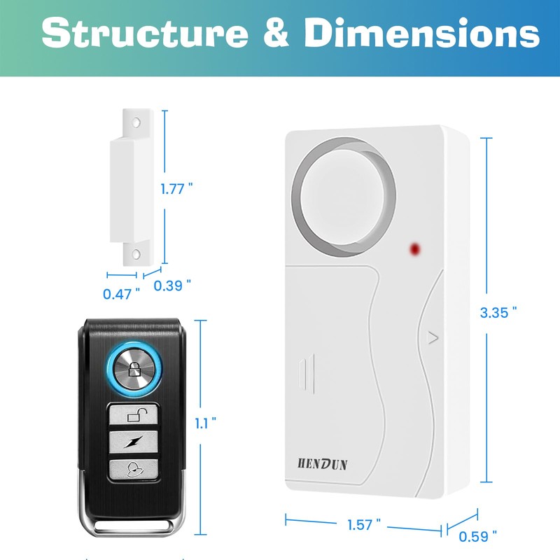 HENDUN Door Alarms When Opened with Remote, Door Bells Chimes,