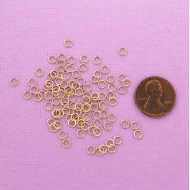 Unbranded 25 Stainless Steel Jump Rings Gold Tone 4mm x 0.6mm - SS048