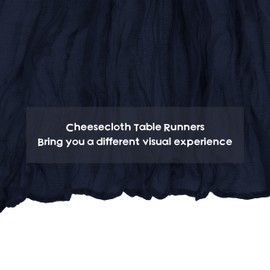 8 Pack Navy Blue Cheesecloth Table Runner 20 x 120 inch Rustic Gauze Table Runner 10FT Sheer Boho Fabric Cheese Cloth Table Runner for Wedding Party Baby Bridal Shower