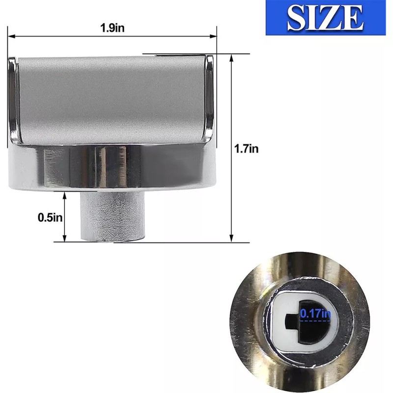 W10594481 5 Pcs W10594481 Stove Knobs Replacements Stainless Steel for