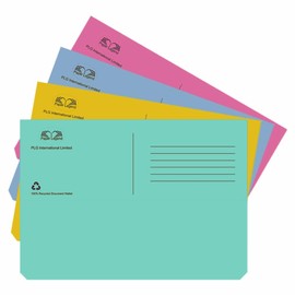 (Pack of 100) A4 Foolscap Document Wallet Half Flap 250 GSM 100% Recycled Paper Folders A4 Document Organiser Storage File Folders Expanding File Folders for Home School Office (Pastel)
