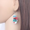 BAMAY Christmas Acrylic Cute Skating Snowman Earrings Dangle Novelty Jewelry