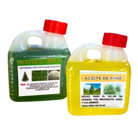 Duo, 1 Aceite de Pino Natural 125ml y Aceite de Pino Reforzado con plantas 125ml. Destilado de trementina de pino, muy aromtico, relajante. externo.  