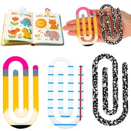 6 Pcs Jumbo Paper Clips, 4 x 2 Inch Acrylic Large Cute Paperclips, Fun Big Paperclip, Teacher Appreciation Gifts, End of Year Teacher Gifts