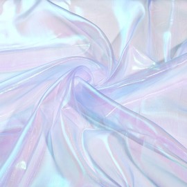 PH PandaHall Christmas Decoration Organza Lace Fabric for Sewing Purple Iridescent Organza Cloth Magic Shiny Fabric Ribbon for Dress Stage Show Costume Wedding Decoration DIY Crafts 1.5 m Wide 4 m