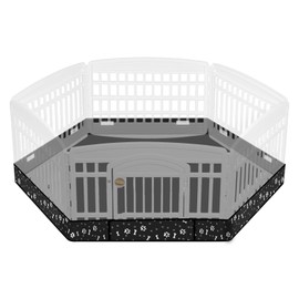 Marsui Dog Playpen Bottom Pad Fits for 36inch W and 24inch H 6 Panels Exercise Pet Dog Mat Puppy Crate Pad Reusable Washable Pet Training Pee Mat Hoop and Loop Design, Playpen Not Included(Black)