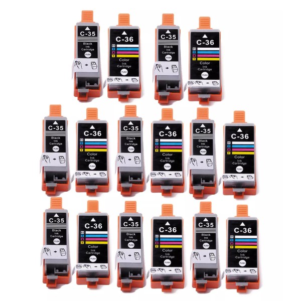 Unbranded/Generic 16P PGI-35 CLI-36 Replacement Ink Cartridges for Canon iP100