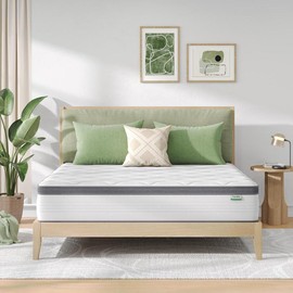 Novilla Hybrid Mattress in a Box, High Density Base Foam with Pocket Coils, Medium Firm Mattress, Twin/Full/Queen/King Size, 10/12 Inch:_Green_10 Inch_Twin