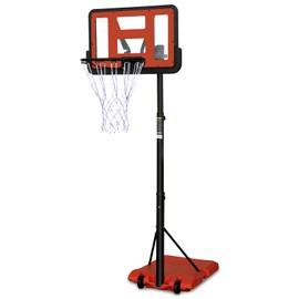 AOKUNG Teenagers Youth Height Adjustable 4.8 to 7.7ft/5.6 to 7ft Basketball Hoop 28 Inch Backboard Portable Basketball Goal System, use for Indoor Outdoor