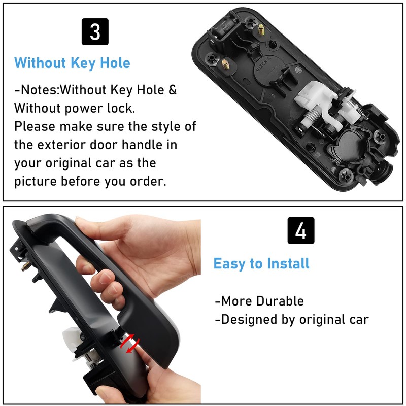 Moonlinks 1PCS Compatible with Ford F150 Door Handle Exterior,2015-2020 F150