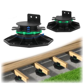Zylorix 14Pack Upgraded Adjustable Deck Support Pedestal Paver with Fastener Ring for Maximum Stability, Deck Foundation Base Support, Flooring Joist Supports Raising from 1-9/16" to 2-3/8", Black