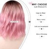 ZYYDSGO Pink Short Wavy Wig for Women Shoulder Length Bob