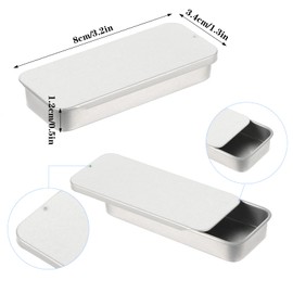 Ymapinc 6 PCS Small Metal Tins with Lids, Waterproof Slide Top Metal Storage Box Set Small Tin Box for Candy, Gum, Mint & Crafts. Tiny Pill Tins, Fit in Pocket/Purse, Black, White, Silver