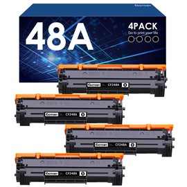 GOTOBY 48A Toner Cartridges Compatible Replacement for HP 48A CF248A Compatible with Laserjet Pro M15w M15a M16w M16a M28w M29w M29a M30w Printer (4 Pack), 4 black