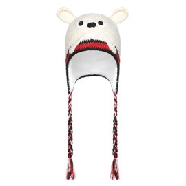 THE COLLECTION ROYAL Woolen and Fleece Lined Knitted Winter Animal Ear Flap Beanie Hat for Women and Men (Bull Dog)