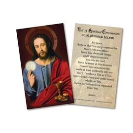 Spiritual Communion Holy Card Paper Pack of 50