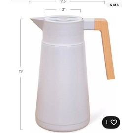 HASTINGS COLLECTIVE Venera Thermal Coffee Carafe 68 Oz Large Stainless Steel Insulated Stainer White