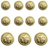 KENDANY 11 Pieces Metal Blazer Button Set - Naval Anchor