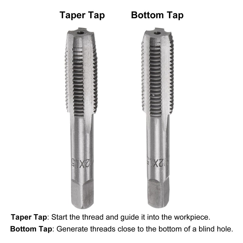 sourcing map 3pcs Metric Hand Tap & Die Set, M12