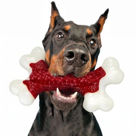 Kseroo - Juguetes indestructibles para perros, para masticadores agresivos, huesos de nailon duro con sabor a carne de vaca, para entretener a perros 
