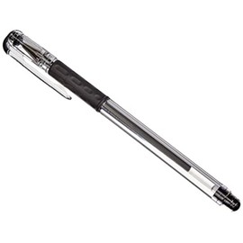 Pentel 0.6mm Tip Hybrid Grip Vivid Gel Ink Pen with Rubber Finger Grip - Black