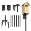108 Inch Heavy Duty Birdhouse Pole Stand with Reinforced 5-Prong