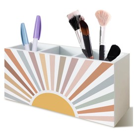 KRHFG Boho Sun Sunshine Pen Pencil Holder for Office Desk Accessories, Boho Desk Decor, Retro Mid Century Modern Holder Organizer for Toothbrush Makeup Brush